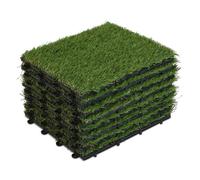 Lot de 8 dalles clipsables en gazon artificiel Arena - Oviala