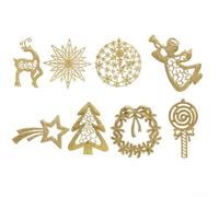 Lot de 8 décorations de Noël à paillettes en plastique à suspendre pour | pour les fêtes saisonnières, la maison, le jardin, le festival, décoration de plusieurs tailles