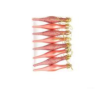 Lot de 8 décorations en forme de stalactites incassables en plastique (or rose) 9 cm
