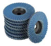 Lot de 8 disques abrasifs lamelles 76 mm x 10 mm, grains 40/60/80/120 - pour métal, inox et bois (bleu)