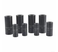 Lot de 8 douilles de robinet en acier carbone avec entraînement 1/4 et 3/8", adaptateur à cliquet carré double tête pour mécanicien professionnel