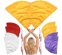 Lot de 8 drapeaux de culte de danse, bannières de louange avec poteaux métalliques rétractables, 100,1 x 70,1 cm, style ailes d'ange en demi-cercle, pour service religieux, spectacle de scène et