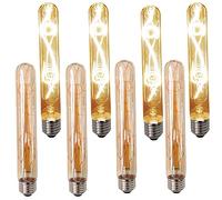 Lot de 8 Edison Vintage Tube Ampoule E27 6W T30 Tube Ampoule OUGEER AC 230V E27 T30 LED Ampoule à Filament Blanc Chaud 2700K Nouvelles Innovations, pour les maisons, les restaurants, les cafés