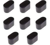 Lot de 8 embouts ovales pour pieds de table ou de chaise - En caoutchouc souple - Anti-rayures - 40 x 20 mm - Noir，
