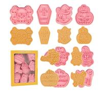 Lot de 8 Emporte Pièce Halloween, 3D Moule Biscuit Plastique, Emporte Piece Patisserie Plastique Enfant, Ensemble d'emporte-pièces d'halloween pour Halloween Pâques Moule de Cuisson