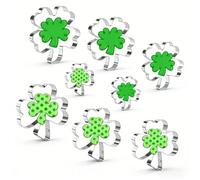 Lot de 8 emporte-pièces en acier inoxydable en forme de trèfle irlandais pour la Saint-Patrick