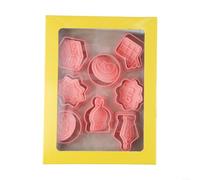 Lot de 8 emporte-pièces réutilisables en polypropylène pour desserts, biscuits, fondants, gelée, gélatine, bonbons