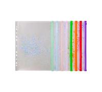 Lot de 8 enveloppes transparentes scintillantes avec trou à fermeture éclair - Organiseur de documents étanche pour l'organisation de fichiers
