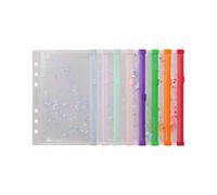 Lot de 8 enveloppes transparentes scintillantes avec trou à fermeture éclair - Organiseur de documents étanche pour l'organisation de fichiers