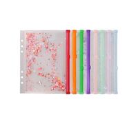 Lot de 8 enveloppes transparentes scintillantes avec trou à fermeture éclair - Organiseur de documents étanche pour l'organisation de fichiers