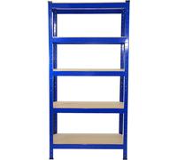 Lot de 8 étagères T-Rax : étagères robustes, étagères d'atelier, étagères en acier pour atelier, solution de rangement, étagères à emboîter, étagères de cave, étagères en acier bleues 75 cm x 30 cm x 