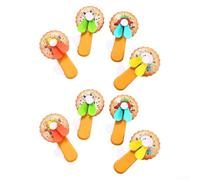 Lot de 8 éventails à main en polypropylène avec motif dessin animé, accessoire de refroidissement pour les réunions d'été, les journées à la plage (cookies)