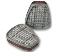 Lot de 8 filtres à gaz et VAP A2 PK4, filtre, cartouche de gaz/vapeur, vapeurs organiques, quantité de 8 | 6055 A2