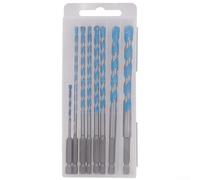 Lot de 8 forets de 6 mm en alliage dur pour béton, brique, bois, métal, plastique, tige hexagonale pour outils électriques