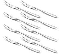Lot de 8 fourchettes à fruits en acier inoxydable 18/8 - Mini fourchettes pour enfants - Boîte à sandwich - Fourchettes à frites - Fourchettes à dessert - Fourchettes à gâteau