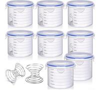 Lot de 8 gobelets de mélange de peinture 600 ml avec couvercles et boules | Gobelets réutilisables en acier inoxydable, boules de mélange, marques de rapport mesuré, couvercles sécurisés