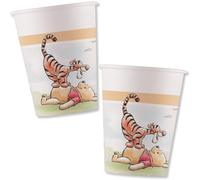 Lot de 8 gobelets en carton Winnie l'ourson - 200 ml - Décoration d'anniversaire d'enfant - Gobelets en carton pour enfants