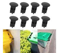 Lot de 8 goupilles de charnière en plastique pour poubelle à roulettes 100 L, 120 L, 240 L, kit de réparation de charnière pour poubelle à ordures municipales, broches noires