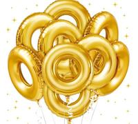 Lot de 8 grands ballons en aluminium pour mariage, anniversaire, carnaval, décoration de scène photo - 71 cm - Doré
