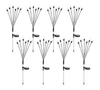 Lot de 8 guirlandes lumineuses solaires de jardin, lucioles, étanches, avec 8 modes de flash, 6 LED, alimentation solaire pour terrasse, jardin, balcon