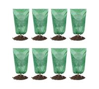 Lot de 8 Housse de Protection hivernale de Plantes en Pot | Housse de protection arbres fruitiers de jardin zipper et cordon réutilisable voile d‘hivernage de plante