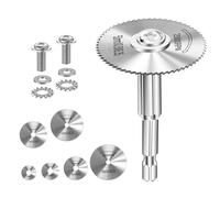 Lot de 8 lames de scie circulaire HSS pour outils multifonctions Dremel, tige hexagonale 1/4" (tige courte de 60 mm), mini lame de scie circulaire pour bois, plastique, métal