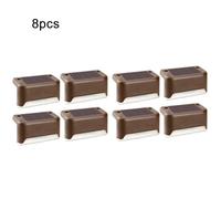 Lot de 8 Lampe de pont Solaire LED Imperméable lumiere Extérieur sans Fil pour Clôture Jardin Escalier Chemin Parc Pont Brun
