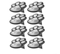 Lot de 8 lampes solaires en forme de pattes de chat IP44 étanches IP44 - Capteur crépusculaire automatique LED pour décoration de pelouse, chemin, parterres, blanc chaud multicolore (chaleur)