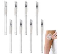 Lot de 8 marqueurs de peau - Marqueur de tatouage temporaire - Marqueur portable pour bras - Lavable - Stylo à dessin blanc - Stylo de marquage de la peau pour la peau