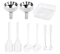 Lot de 8 mini entonnoirs et compte-gouttes avec brosses de nettoyage - Set de transfert pour parfums, huiles essentielles, cosmétiques et poudres - Outils de précision pour petites bouteilles
