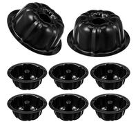 Lot De 8 Mini Moules À Gâteau Cannelés Antiadhésifs 10 Cm, Acier Carbone Avec Tube Central, Noir, Cuisson Four