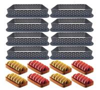Lot de 8 moules à gâteau perforés en forme de Cercle pour décoration de tarte (noir, rectangulaire, 8 pièces) A201