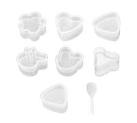 Lot de 8 moules à sushis mignons - En forme de dessin animé - Réutilisables - Pour la cuisine - Pour pique-nique, camping, barbecue, barbecue et