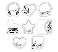 Lot de 8 Notes Autocollantes Music,HMCEY Sticky Notes Adhésives | Notes Adhésives en Papier,Bloc Notes Facile à écrire Dessus,Très Adhésif,Facile à Décoller,pour Cadeaux,École,Liste de Tâches