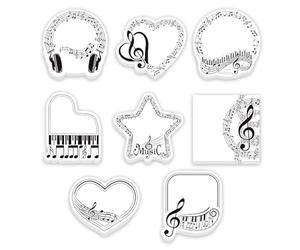 Lot de 8 Notes Autocollantes Music,HMCEY Sticky Notes Adhésives | Notes Adhésives en Papier,Bloc Notes Facile à écrire Dessus,Très Adhésif,Facile à Décoller,pour Cadeaux,École,Liste de Tâches