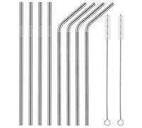 Lot de 8 Pailles en Acier Inoxydable, Jechery 10.5 Pouce Ultra Long Lot de Pailles Réutilisables