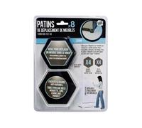 Lot de 8 Patins de Déplacement ""Meuble"" 10cm Noir