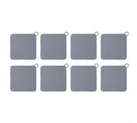 Lot de 8 patins en silicone pour siphon de sol pour cuisine, salle de bain et toilettes, 14,7 x 14,7 cm, résistants à l'eau et aux débris, compatibles avec sol standard (gris)