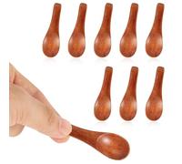 Lot de 8 Petites Cuillères en Bois, 6 cm Pour Épices Mini Cuillères en Bois pour Sauces Sucre Sel Trempettes Épices Miel Moutarde Cuisine