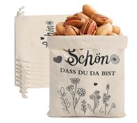 Lot de 8 Petits Sachet Coton Sacs en Lin, 15 x 20 cm Pochon Sac Tissu avec Cordon de Serrage, Sachets en Toile de Jute, Petit Sachet Cadeau, pour Anniversaire, Mariage, Fête D'enfant, Baptême