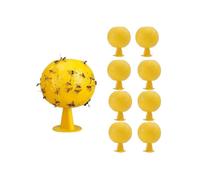 Lot de 8 pièges à Mouches de Fruits Jaunes Boules d'insectes collantes, Attrape Mouche Interieur,Naturel et écologique piège