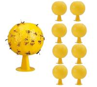 Lot de 8 pièges à Mouches de Fruits Jaunes Boules d'insectes collantes, Naturel et écologique piège à Mouches de Fruits, Fourmis, moustiques et araignées