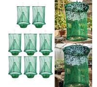 Lot de 8 pièges à mouches d'extérieur réutilisables avec plateau d'appât - Attrape-mouches à suspendre pour grange, écurie, ferme, ranch - Tueur de mouches extérieur pour terrasse, cour, jardin