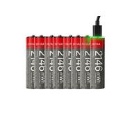 Lot de 8 Piles AA Lithium-Ion 1430mAh 1.5V 2146mWh Rechargeables USB-C Noir / Rouge