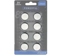 Koopman International Piles bouton CR2032 POWERFUL – Lithium 3 V – Blister 8 pièces