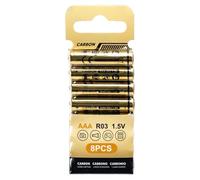 Lot de 8 Piles Carbone-Zinc R03 de 1,5 V. Parfaites pour Les appareils à Faible consommation, Elles offrent des Performances et Une durabilité exceptionnelles