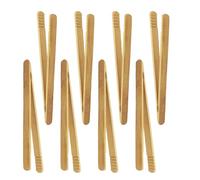 Lot de 8 Pinces à Grille-pain en Bambou Carbonisé 18cm, Pince à Toast Anti-brûlure Naturelle pour Cuisine, Pince à Cornichon et Thé, Ustensile de Service Réutilisable pour Petit-déjeuner et Apéritif