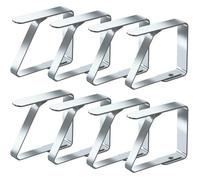 Lot de 8 pinces à nappe en acier inoxydable pour tables de 1 à 3 cm d'épaisseur (lot de 8, 4 cm)