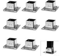 Lot de 8 plaques de base pour pieds de meubles d'intérieur 25 mm | Lot de 8 douilles robustes de 30 mm, base de 45 x 56 mm, finition argentée, idéales pour les cadres de meubles