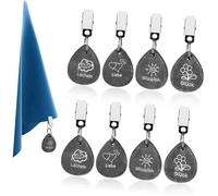 Lot de 8 Poids de Nappe, Poids de Nappe résistants aux intempéries avec Clip, Pince pour Nappe de Table pour Fête, Camping .
